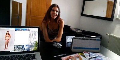 The job interview with a nice brunette goes wrong in the hottest way