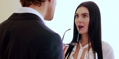 Cute black-haired babe Marley Brinx screwed in the doggy style