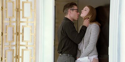 Beautiful sex in the bedroom with a slender chick Ashley Lane