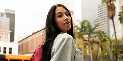 Raven-haired miniature hottie Alex Coal likes dick riding so much