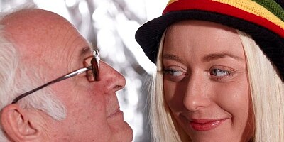 Cute young blonde with big boobs Alena fucked by an old boss