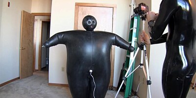 Huge Latex Suit Girl Inflation