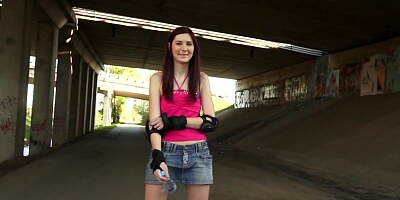 Girl On Roller Skates Has Sex For Money