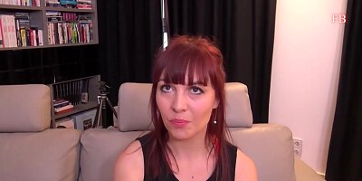 Angelique is a mature redhead in black stockings, who likes to get stuffed with two cocks