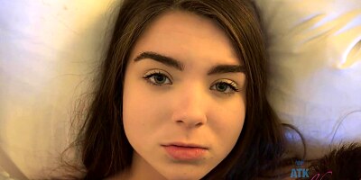 Ravishing teen, Megan Marx sucked her roommates cock and fucked him in the late afternoon