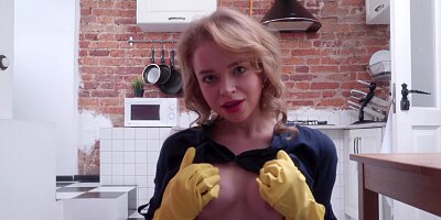 Blue - eyed honey, Alexa Flexy is displaying her perfectly shaved pussy, in front of the camera