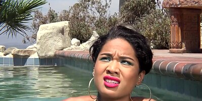 Lovely, ebony cock teaser wants to give a blowjob to some guy and make him cum
