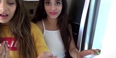 Gabriela Lopez and Sofie Reyes are not too shy to have a threesome with their roommate