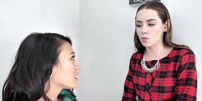 Kinky step sisters, Jasmine Grey and Naomi Blue like to suck their step brothers’ hard dicks