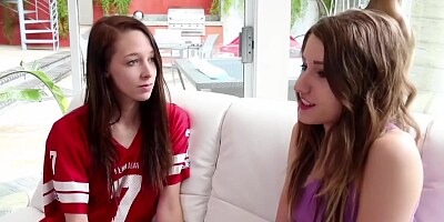 Two sexy babes decided to stay at home and had a good fuck with each other