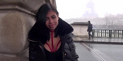 Sensual brunette, Canela De Seine is getting fucked in a huge bed, in the late afternoon