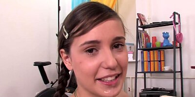Cute teen deepthroat fucked