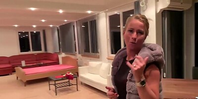 Licky Lex is holding her leg lifted high while having anal sex with Cristian Clay