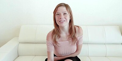 Fresh blonde girl, Mia Collins is using her nice tits to satisfy a guy from her neighborhood