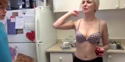 Horny step sister with hot body sucks and fucks on real homemade