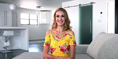 Flirty blonde in a floral dress, Mazzy Grace got down and dirty with her new neighbor