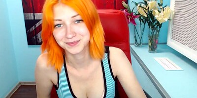 Cute orange haired dutch teen cam play - part 1