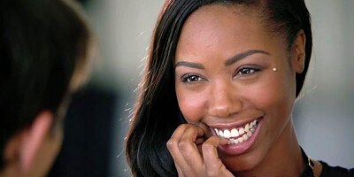 Sensual ebony angel Chanell Heart feels a hard white dick in her ass