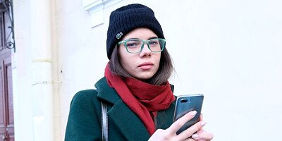 Good-looking brunette Emily Wilson gets fucked by a massive dick