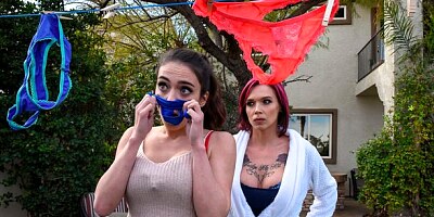 Alluring dolls Anna Bell Peaks and Ashly Anderson fuck in the kitchen