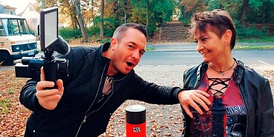 Chubby mature slut Rubina fucked by a horny young man on the street