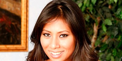 Passionate Asian doll Nyomi Marcella jumps on a pretty huge dong