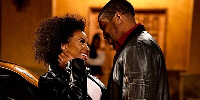 Passionate ebony Kira Noir impaled by a long brown cock