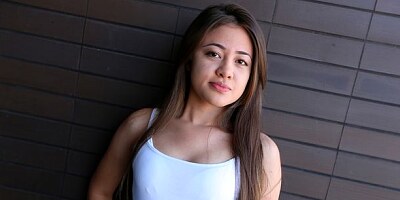 Astonishing Asian doll with round bottom Sara Bolivar jumps on a big dick