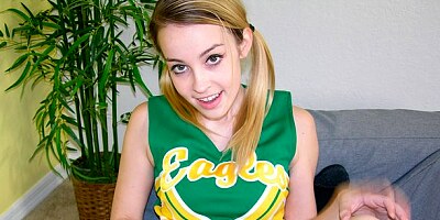 Lusty blonde with big tits Alexia Gold gives her friend a good handjob