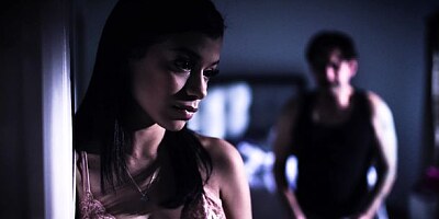 Raven-haired chick Savannah Sixx screwed in the cowgirl pose