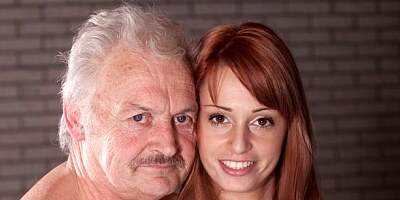 Sensual old fucker drills a passionate redhead teen Erica Fontes