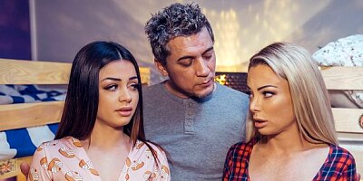 Cute dolls Isabella Deltore and Martina Smeraldi enjoy his big cock