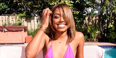 Slutty ebony hottie Milu Blaze impaled in the cowgirl pose