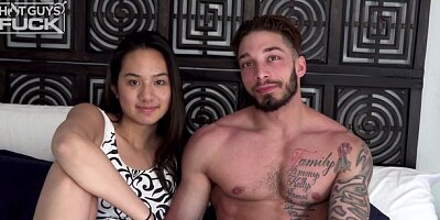 Angelic Asian hottie Kendall James fucks with a hot boyfriend