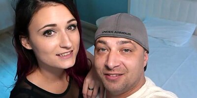 Sensual purple-haired casting hottie Melina May fucked on the camera