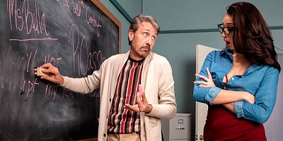 Amazing natural girl Bella Rolland dominated in the classroom