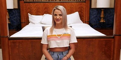 Adorable angel with small tits opens her crack in the missionary pose
