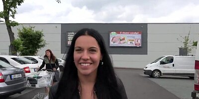 Sensual brunette teen is sucking and fucking for a small sum of money
