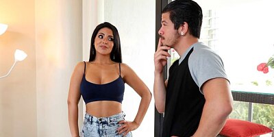 Beautiful busty goddess Rose Monroe takes a fat dick in the mouth