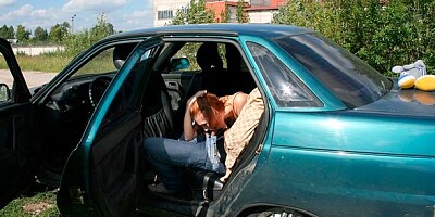 Seduced natural hottie Sabrina Redhart is cheating with two guys