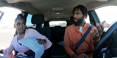 Ebony with massive melons Osa Lovely is enjoying her first IR sex