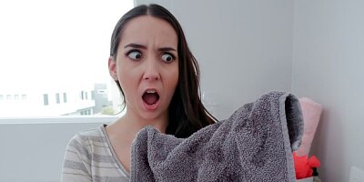 Very cute brunette Kyra Rose likes sucking his fat boner