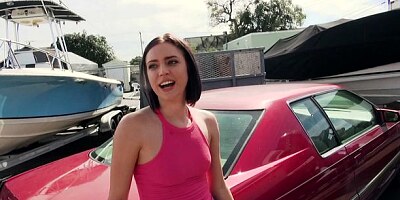 Excited small-tit brunette Stevie K Foxx is sucking with passion