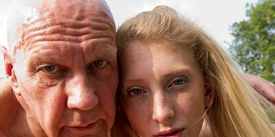 An old man with a big dick fucks with a slutty girlfriend Mega