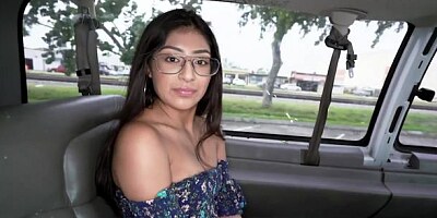 Driver with a big dick drills a slutty slender teen Binky Beaz