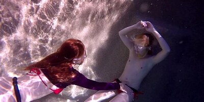 Sensual underwater sex with Odette Delacroix and Pepper Kester