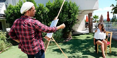 Exotic Latina with big melons Ella Knox screwed at the backyard