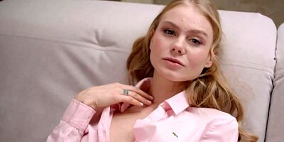 Glamorous mademoiselle Nancy Ace gives her boyfriend a good footjob