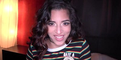Miniature cutie Gabriella Lopez is ready to take his massive snake