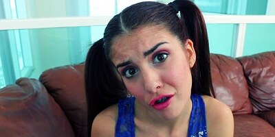 Brutal doggy style sex action with a lusty brunette Sally Squirt